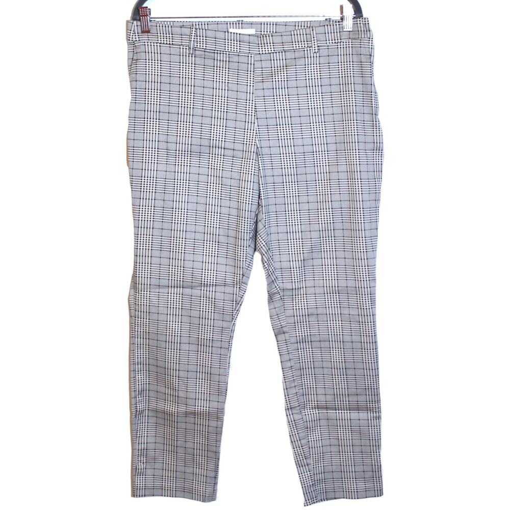 H&M Plaid Black and White Pants Size 14